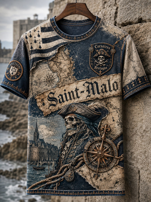 T-shirt à manches courtes Saint-Malo Privateer Gothic France Homme