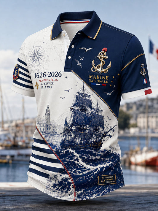Chemise à manches courtes bleu marine pour homme
