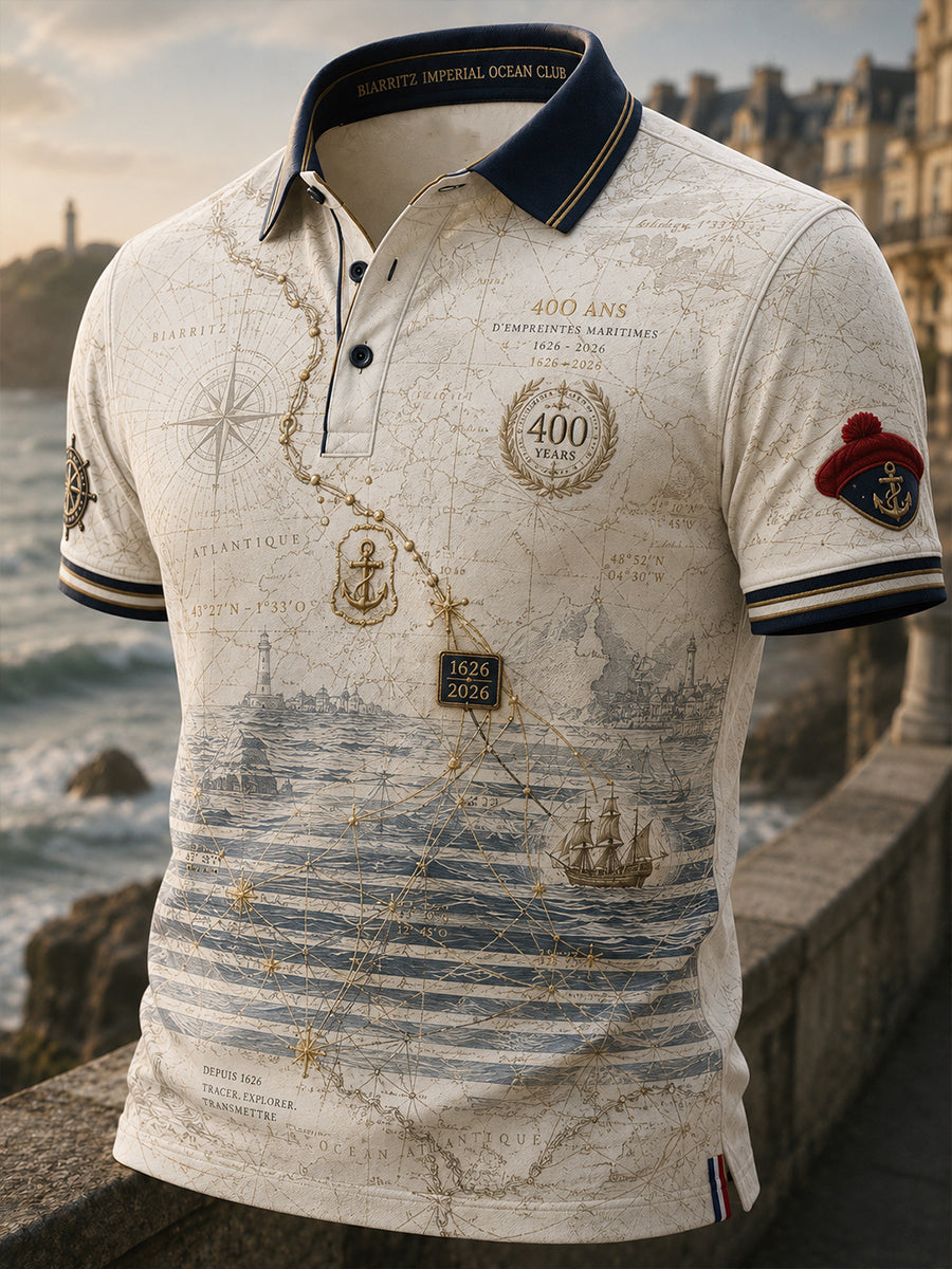 Chemise à manches courtes bleu marine pour homme