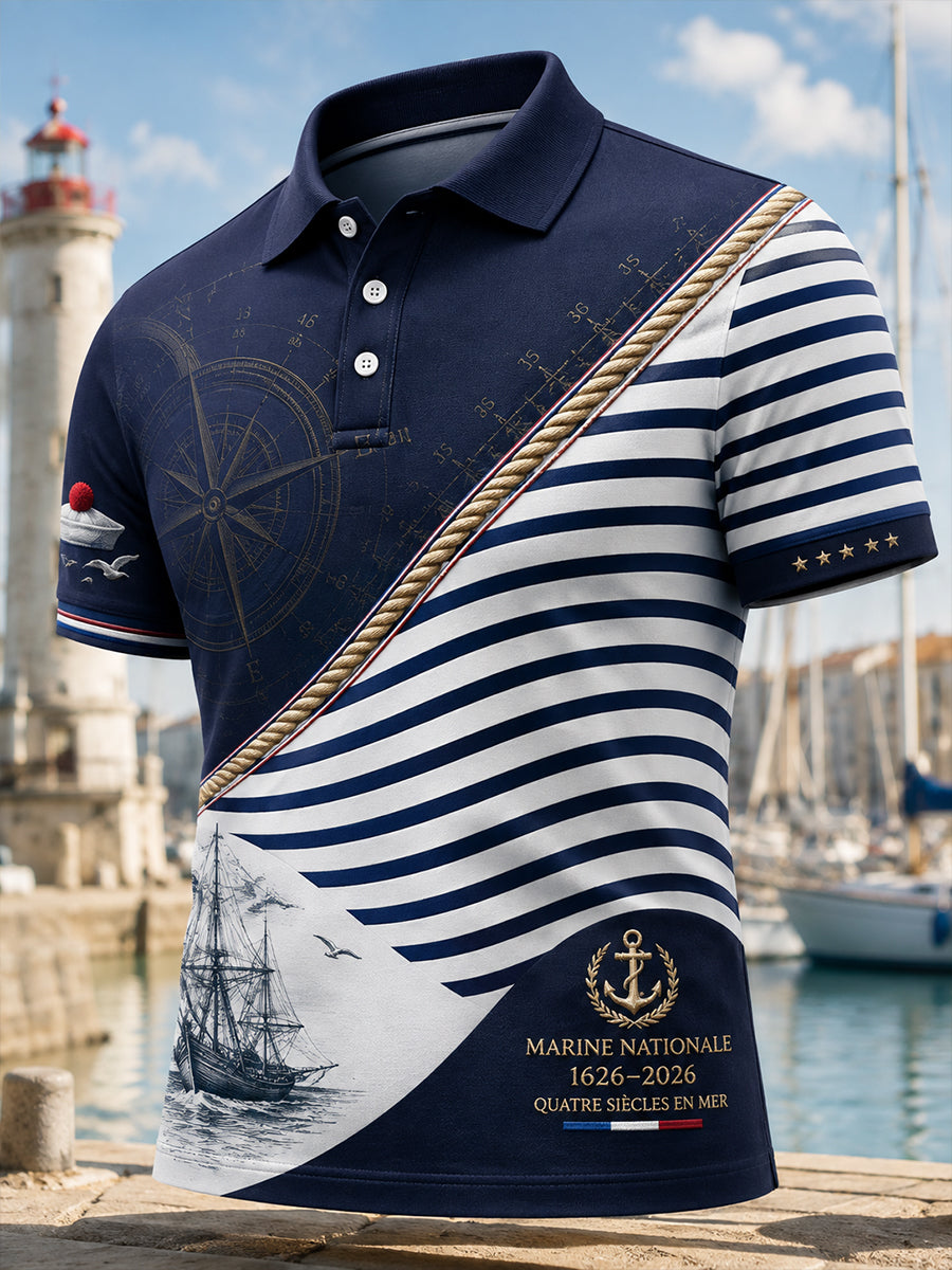 Chemise à manches courtes bleu marine pour homme