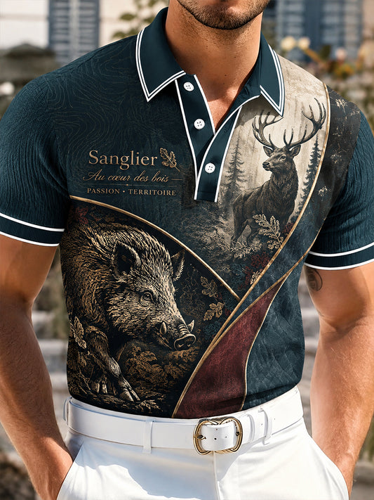 Chemise à manches pour la saison de chasse française masculine