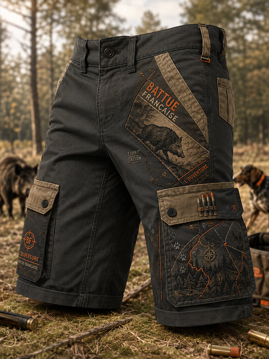 Shorts décontractés pour homme à motif chasse française
