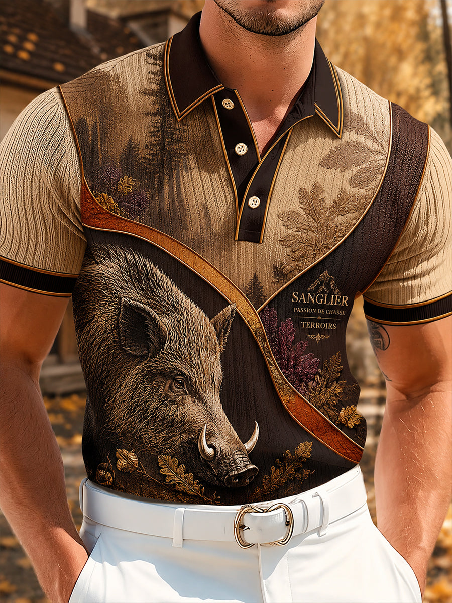 Chemise à manches pour la saison de chasse française masculine