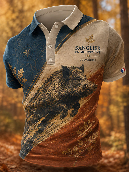 Chemise à manches pour la saison de chasse française masculine