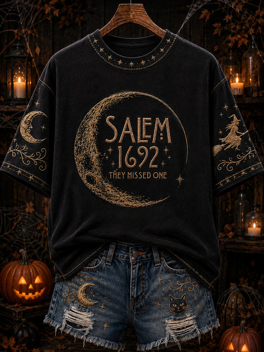 T-shirt imprimé «1692 ils ont foiré» pour femme