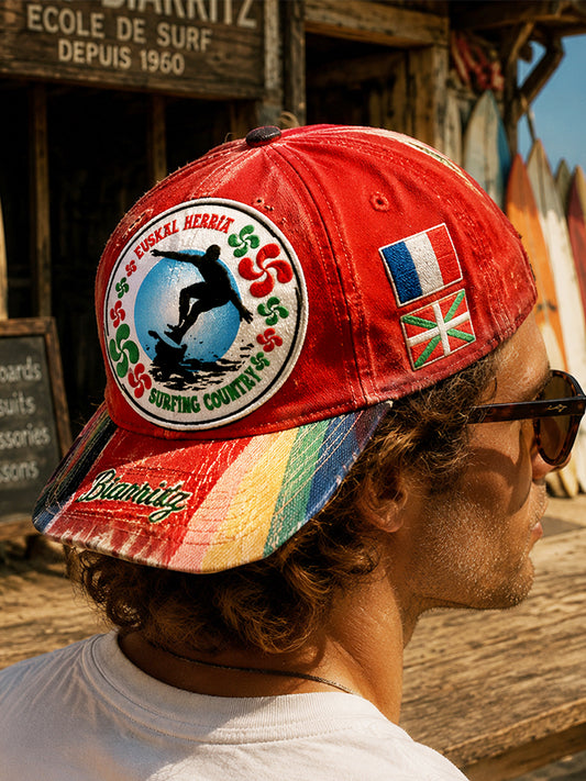 Rouge Français Basque Biarritz Surf Imprimer la mode Casual Hat