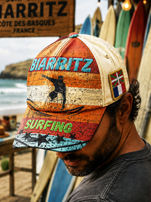 Vintage Français Basque Surf Stripe Imprimer Casual Hat