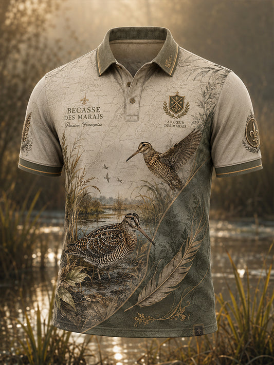 Chemise française de chasse à manches courtes pour homme