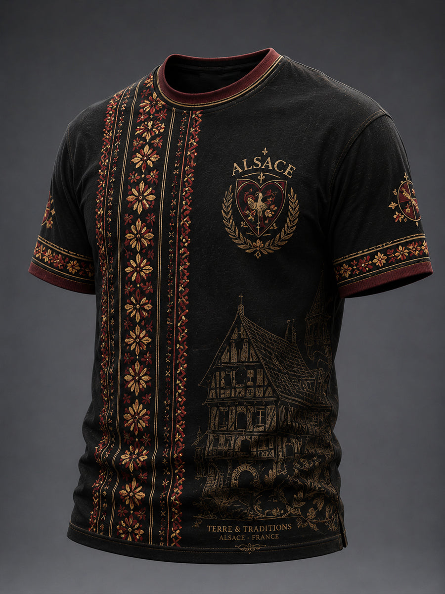 T-shirt imprimé pour hommes, France Alsace
