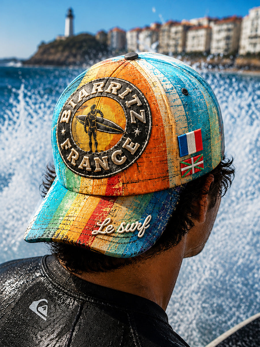 Chapeau décontracté avec impression graffiti de surf basque français