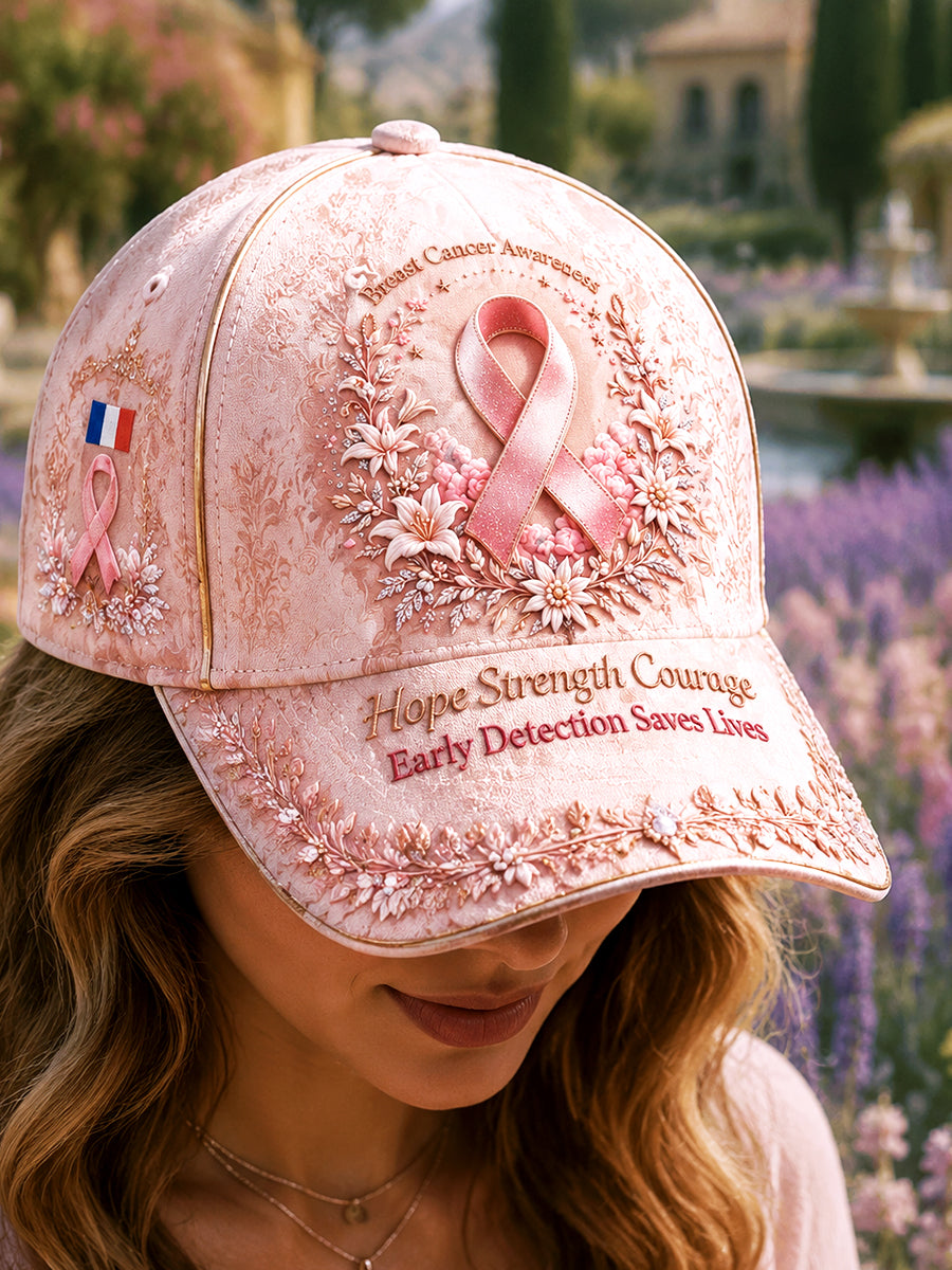 Chapeau décontracté imprimé en 3D pour la sensibilisation au cancer du sein, octobre, modèle femme, style français