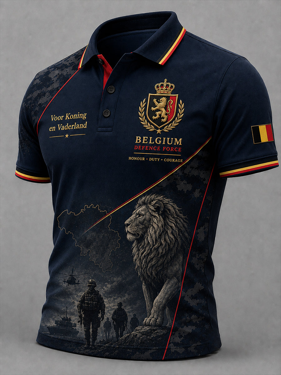 Polo à manches courtes pour homme avec imprimé commémoratif vintage rendant hommage aux anciens combattants