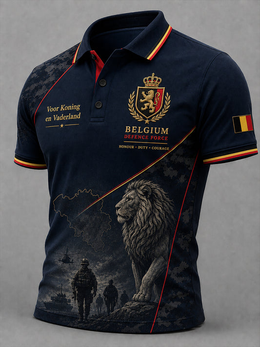Polo à manches courtes pour homme avec imprimé commémoratif vintage rendant hommage aux anciens combattants