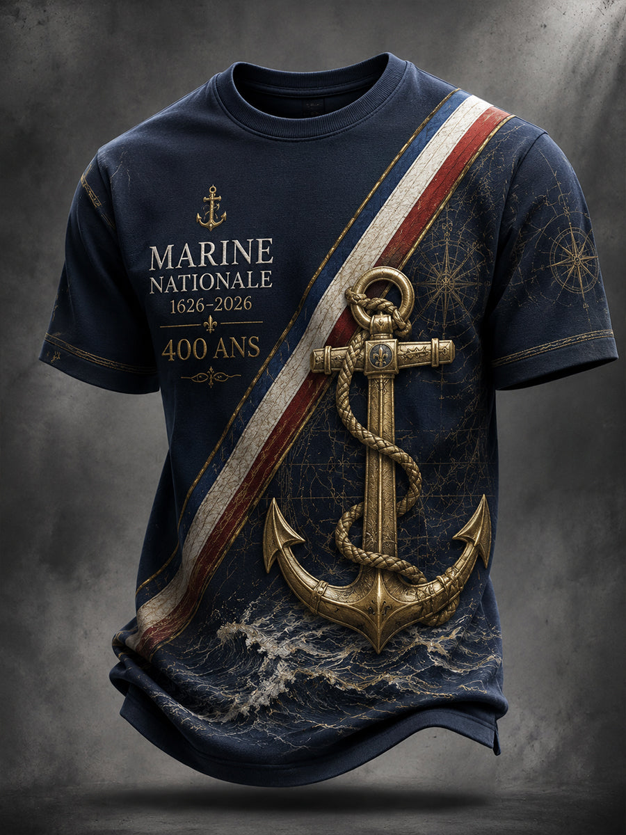 T-shirt manches courtes bleu marine pour homme