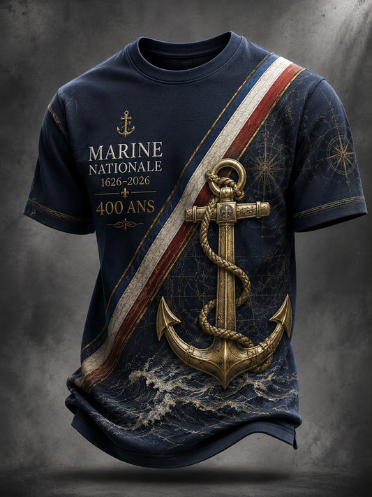 T-shirt manches courtes bleu marine pour homme