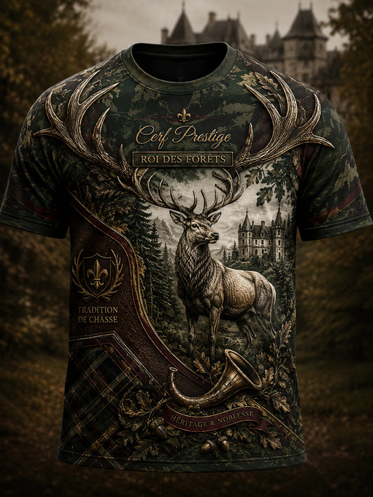 Chemise française de chasse à manches courtes pour homme