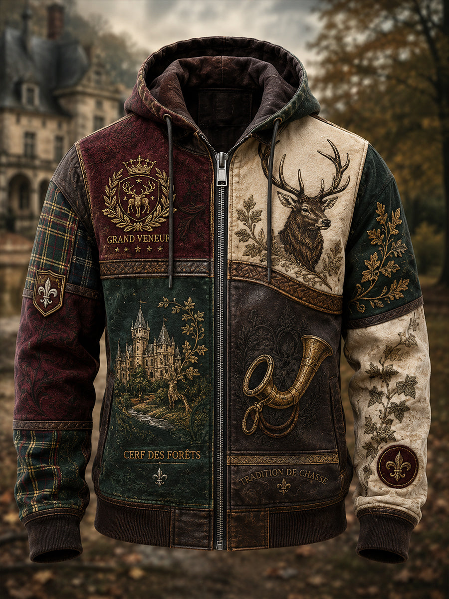 Cardigan à capuche de chasse français pour homme