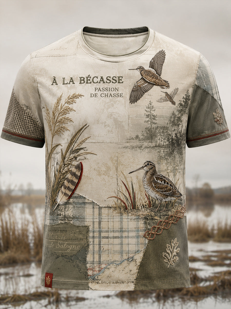 Chemise française de chasse à manches courtes pour homme
