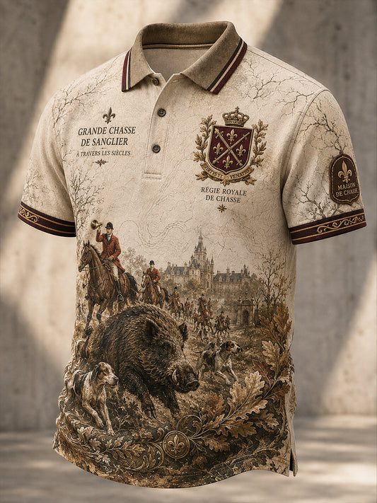 Chemise française de chasse à manches courtes pour homme