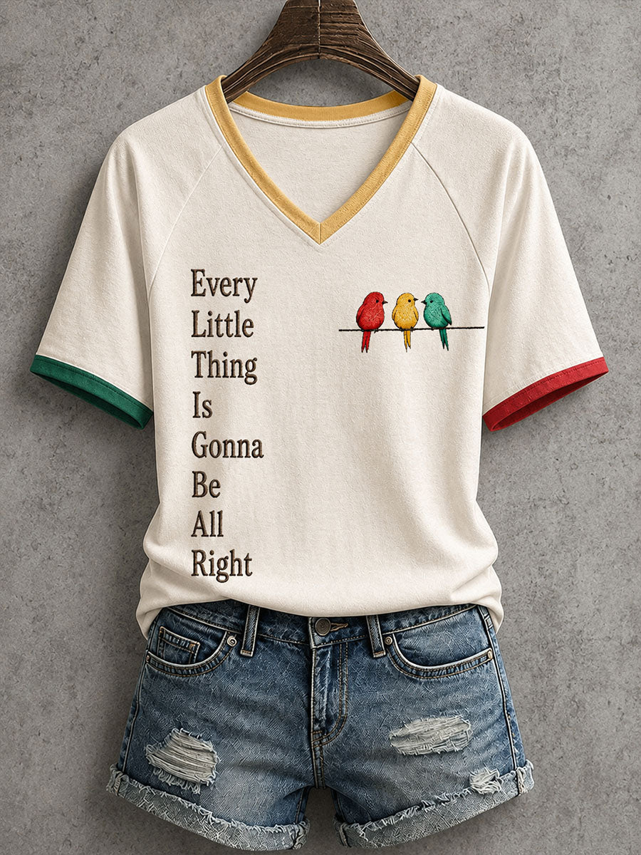 T-shirt Every Little Thing Is Gonna Be Alright pour femme
