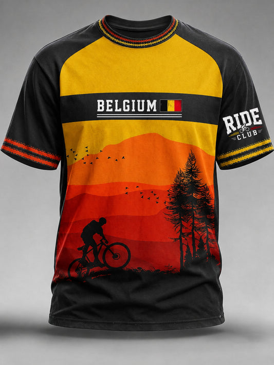T-shirt homme à manches courtes, ample, à imprimé «Roi de la boue de Belgique », style vintage et tendance