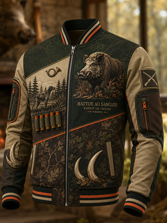 Veste singe pour homme à imprimé saison de chasse française