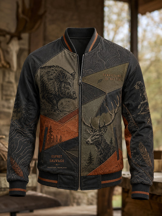 Veste singe pour homme à imprimé saison de chasse française