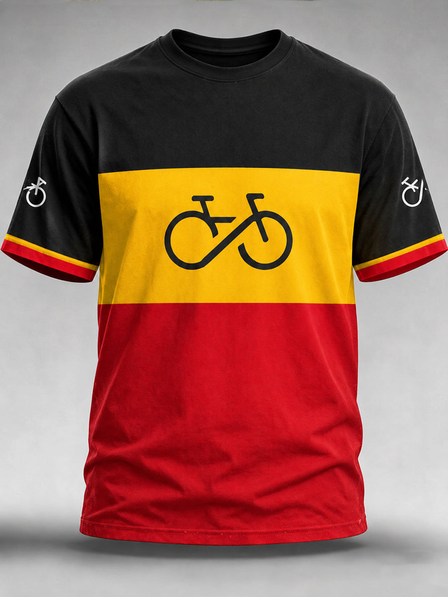 T-shirt homme Belge de cyclo-cross, imprimé vintage, à la mode, ample à manches courtes