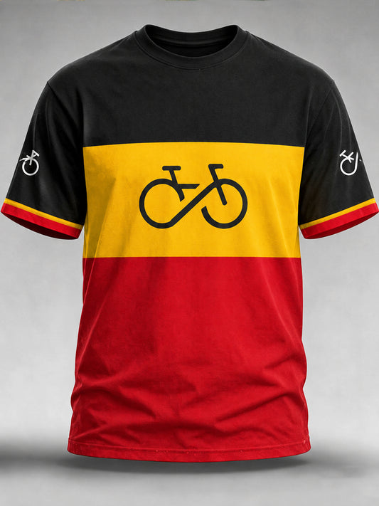 T-shirt homme Belge de cyclo-cross, imprimé vintage, à la mode, ample à manches courtes