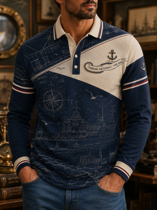Chemise à manches longues de la Marine française pour homme