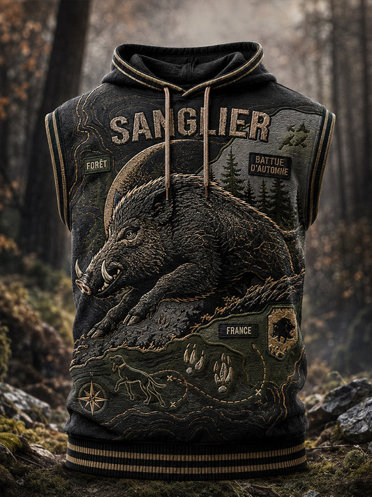 Gilet à capuche de chasse français pour homme