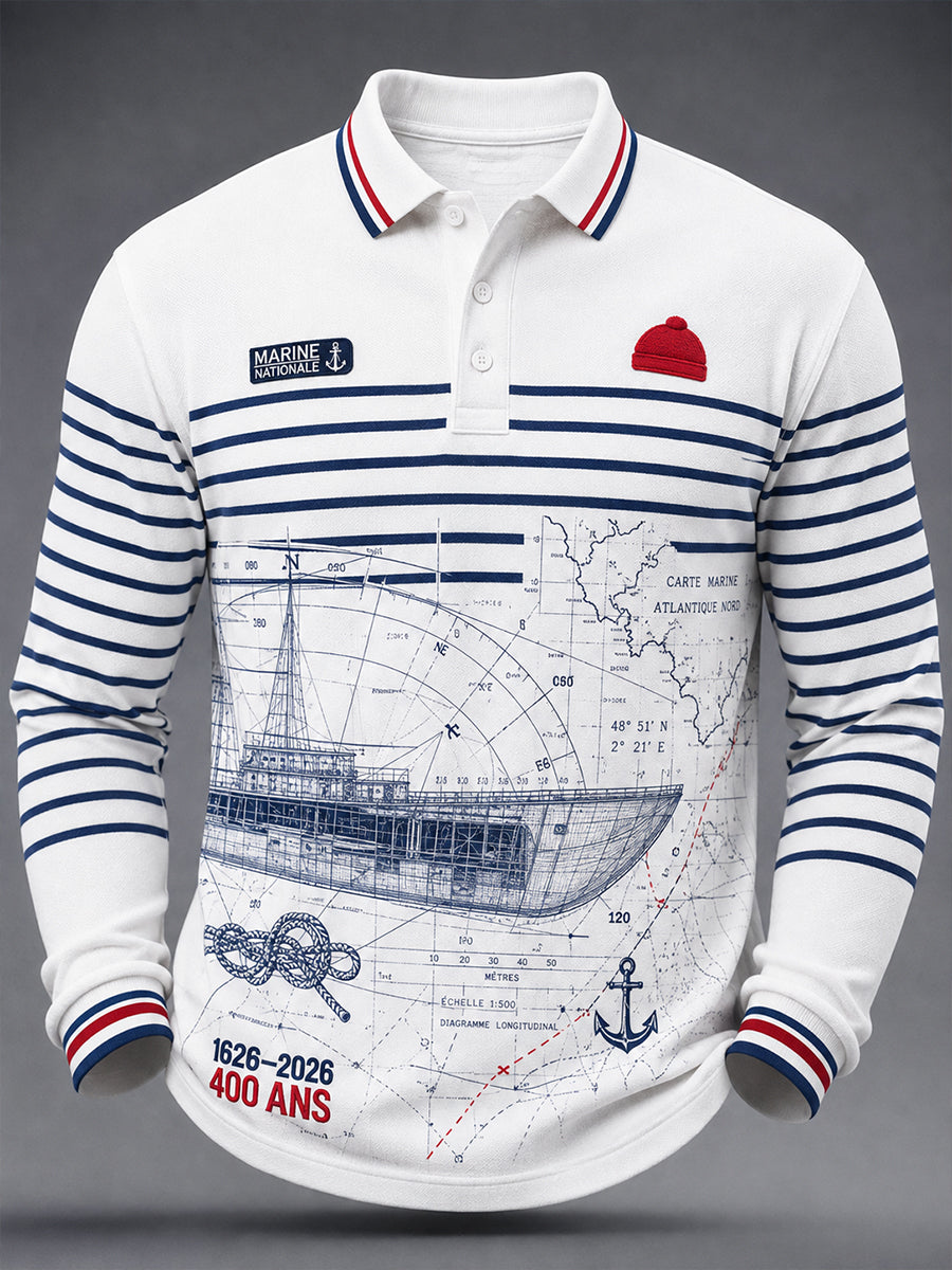 Chemise à manches longues de la Marine française pour homme