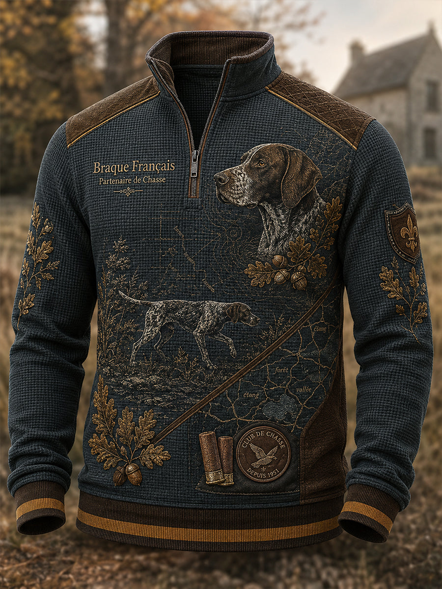 T-shirt Hunting in France Waffle à manches longues Homme