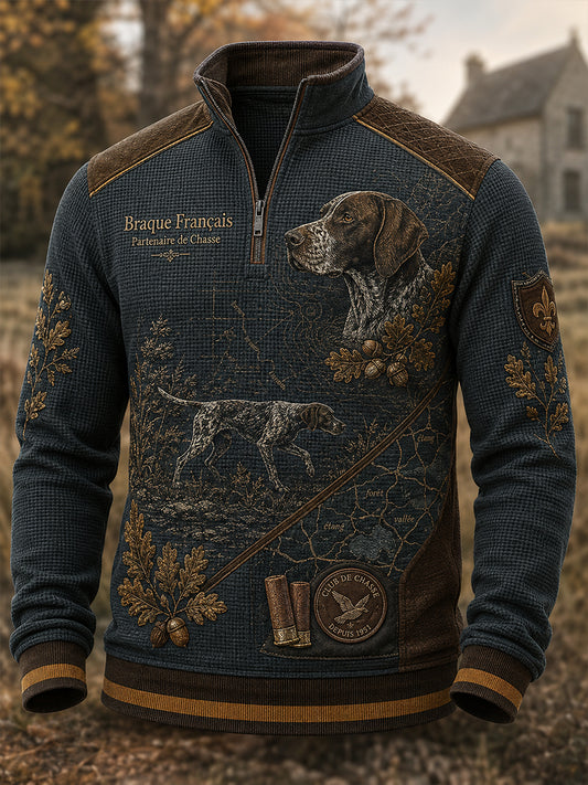 T-shirt Hunting in France Waffle à manches longues Homme