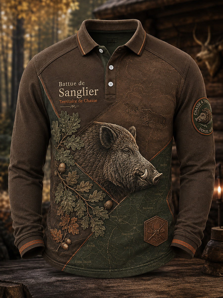 Chemise à manches longues Hunting In France pour homme
