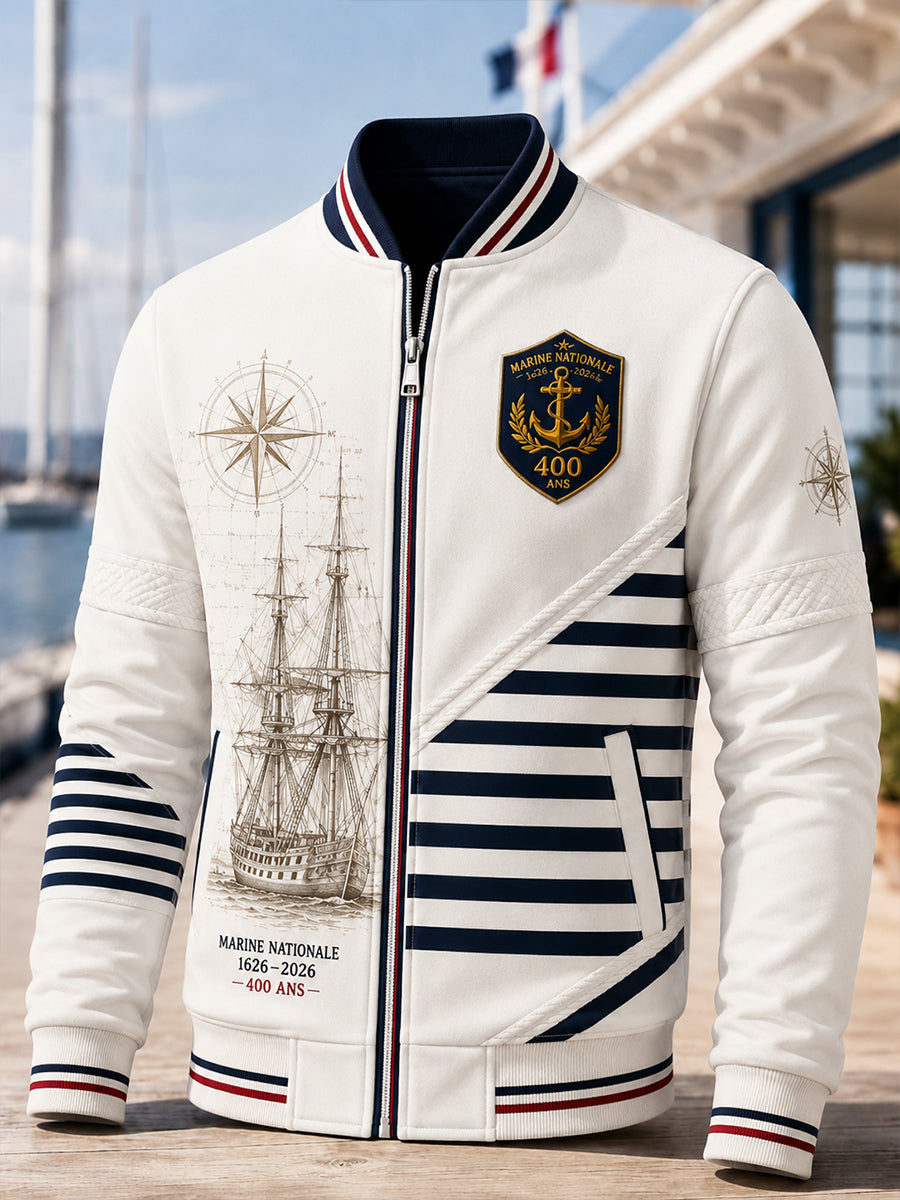 Veste singe imprimée de la Marine française pour homme