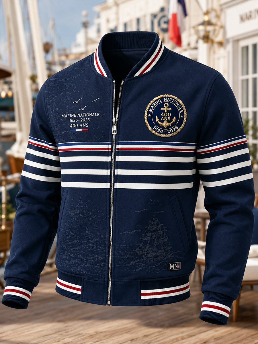 Veste Homme Marine Française Imprimée Monkey