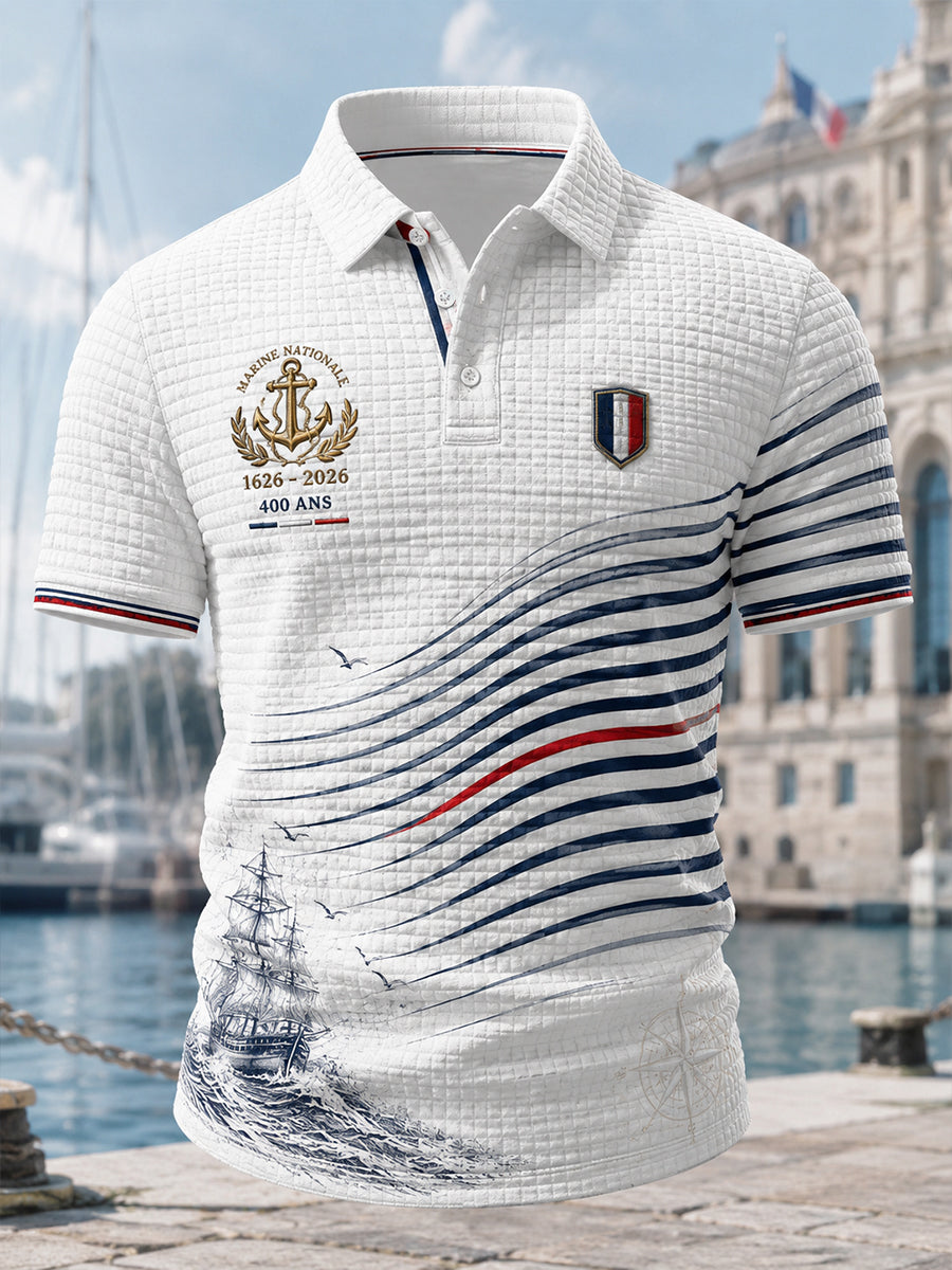 Chemise à manches courtes bleu marine pour homme