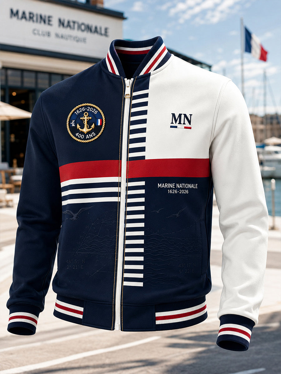 Veste singe imprimée de la Marine française pour homme