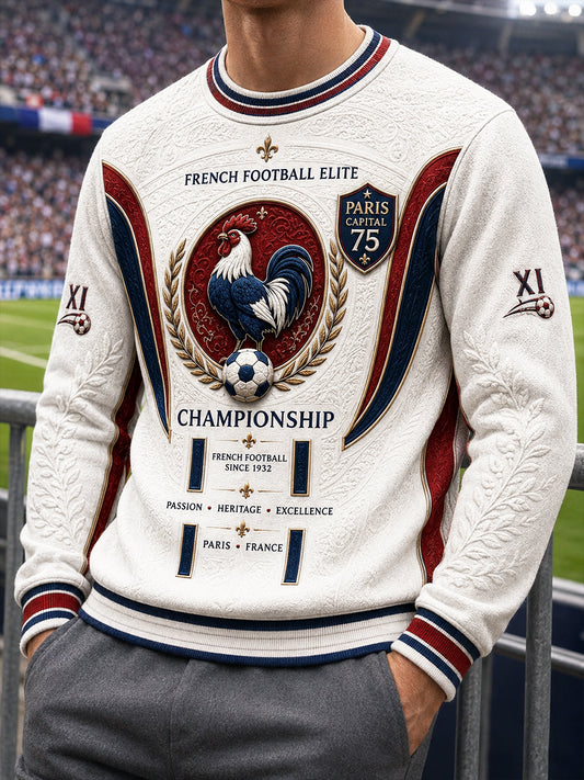 Sweat-shirt décontracté pour homme, blanc, à imprimé du Paris Saint-Germain, Ligue 1 française
