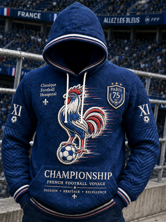 Sweat-shirt décontracté à capuche pour homme, motif football du Paris Saint-Germain