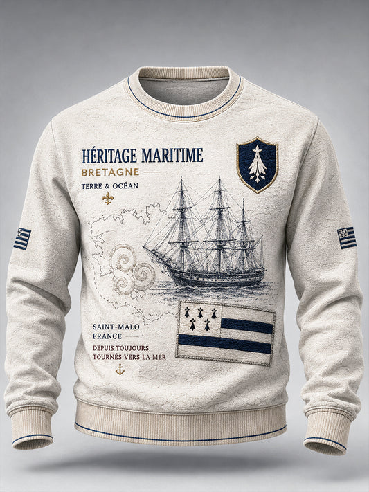 Sweat-shirt de sport décontracté pour homme, imprimé «Route du Rhum» de Bretagne, France