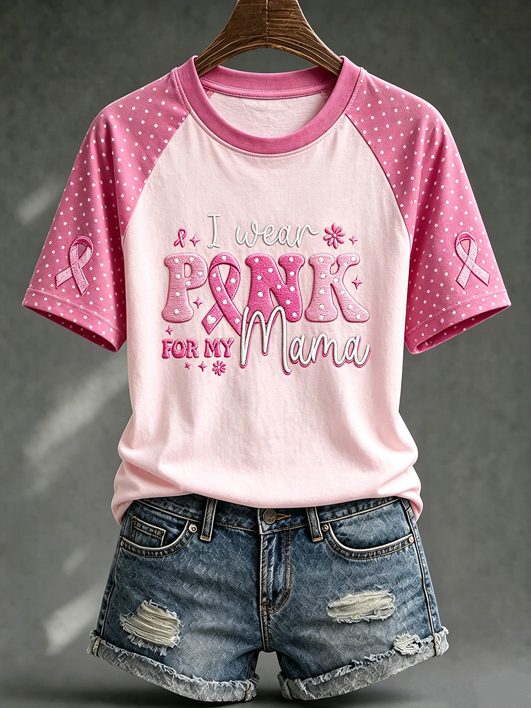 T-shirt décontracté à manches courtes sur le thème du cancer du sein chez la femme