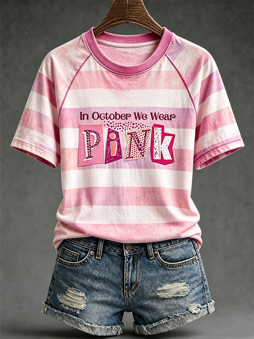 Thème du cancer du sein pour femme slogan imprimé T-shirt décontracté à manches courtes
