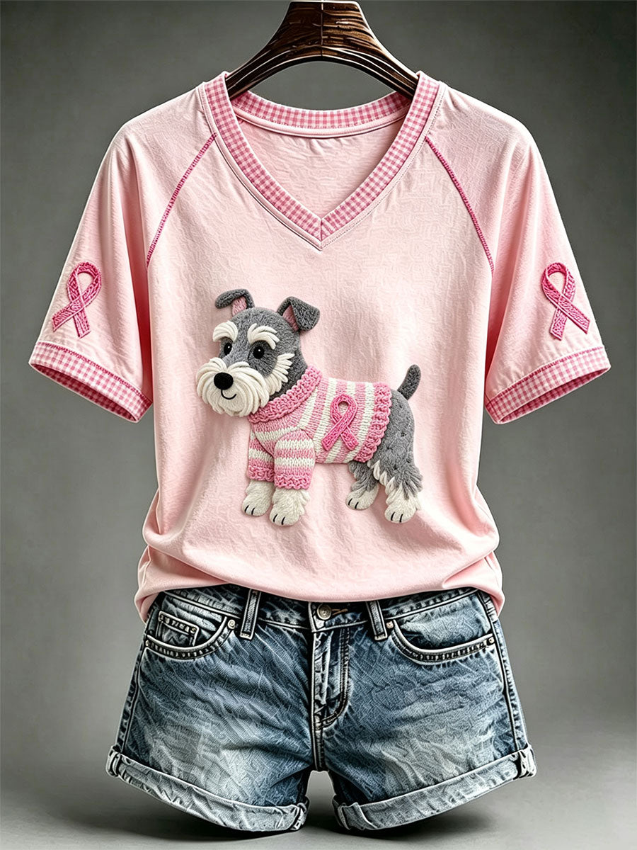 T-shirt mignon pour femme à l’effigie d’un schnauzer
