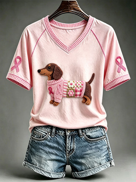 T-shirt mignon pour femmes à l’effigie d’un teckel