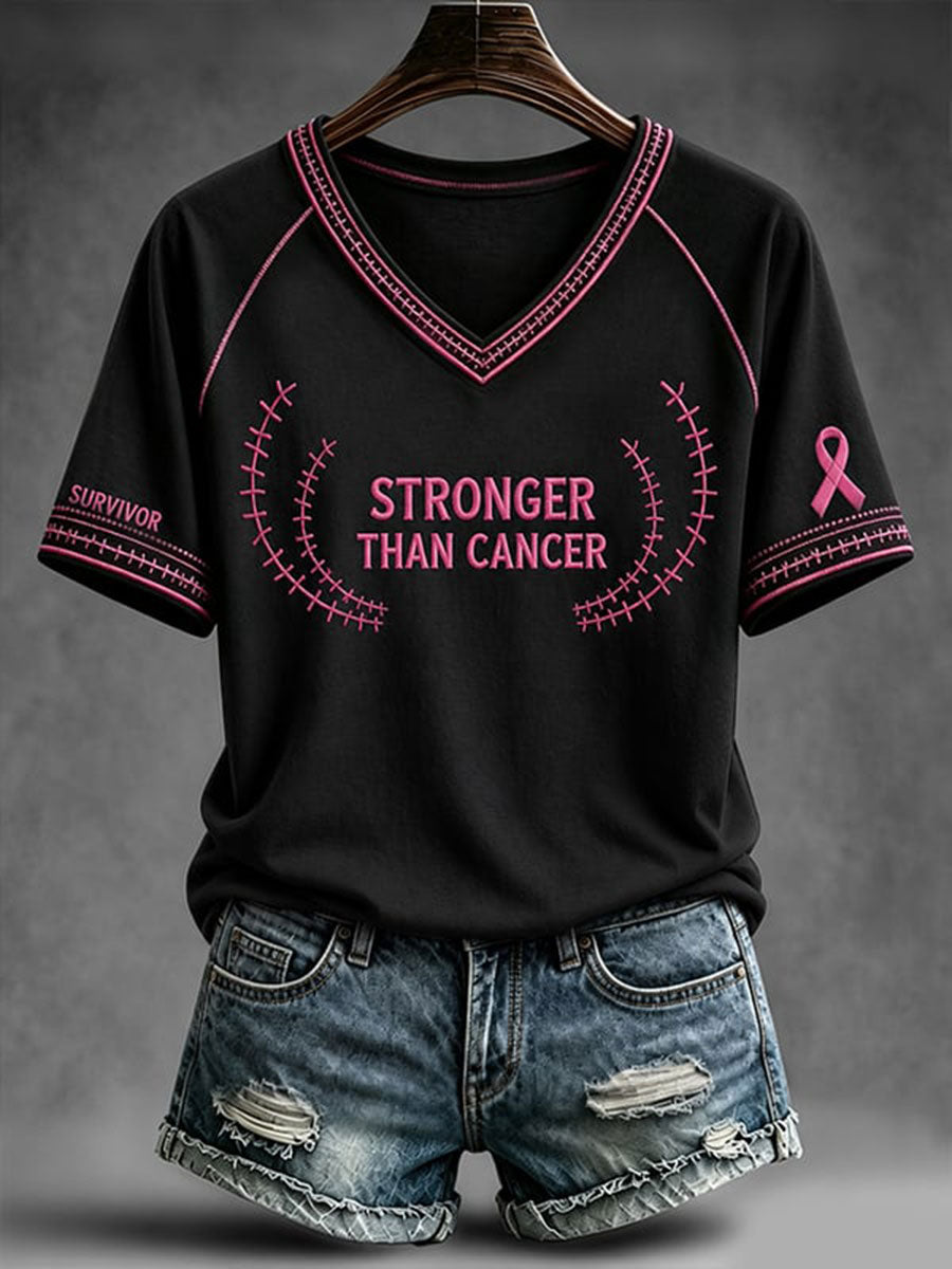 Plus fort que le cancer T-shirt à manches courtes femme