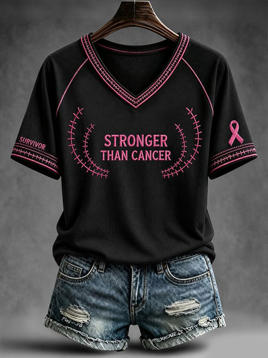 Plus fort que le cancer T-shirt à manches courtes femme