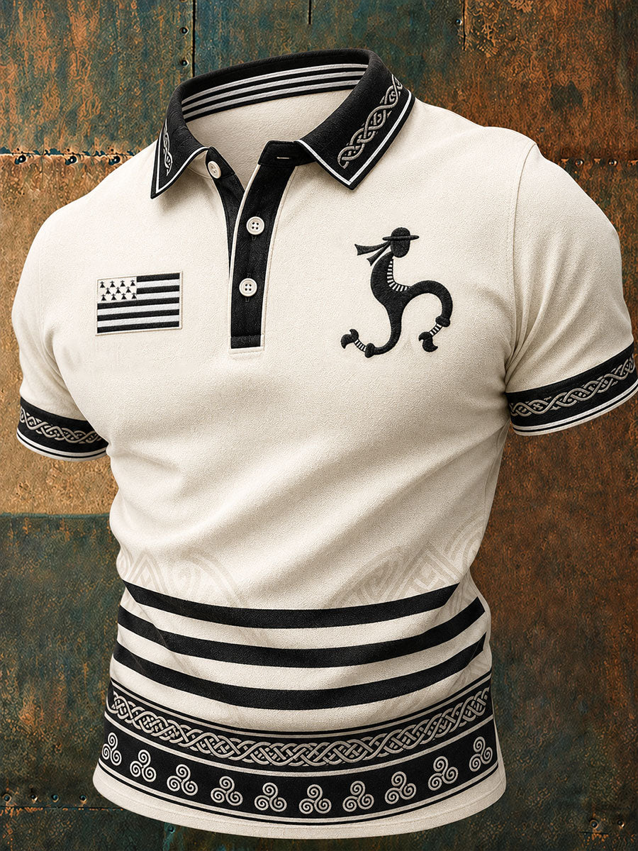 Chemise imprimée Bretagne Fest‑Noz pour homme