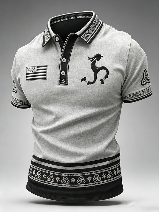 Chemise imprimée Bretagne Fest‑Noz pour homme